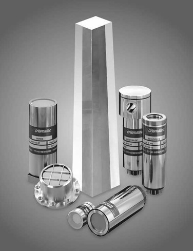 A scintillation crystal surrounded by packaged scintillation products